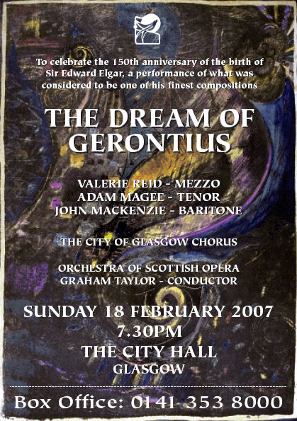 City of Glasgow Chorus presents Elgar's The Dream of Gerontius: Glasgow City Hall, Sun Feb 18th at 7.30pm. Tel: 0141 353 8000